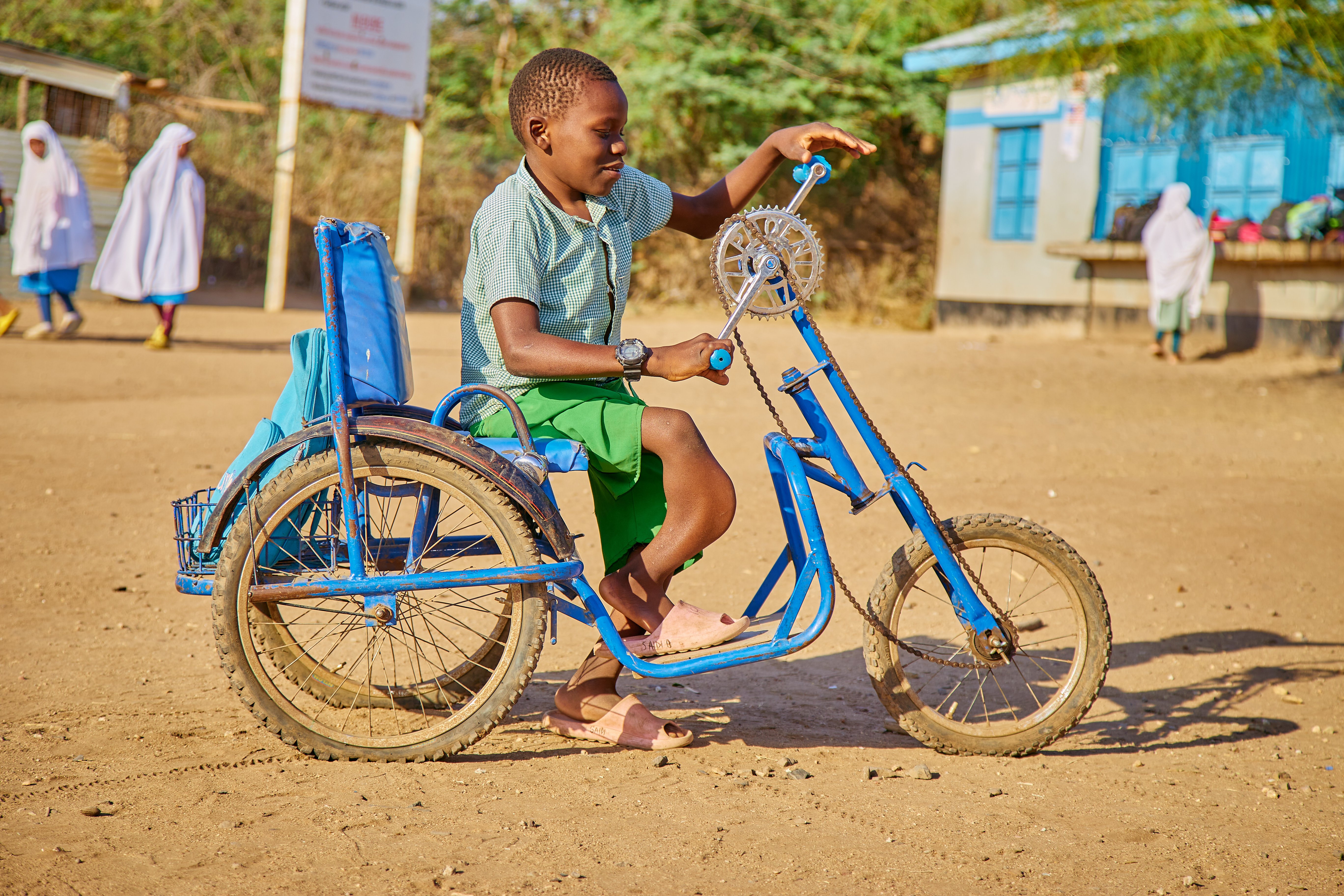 A boy in a wheelchair in Kakuma